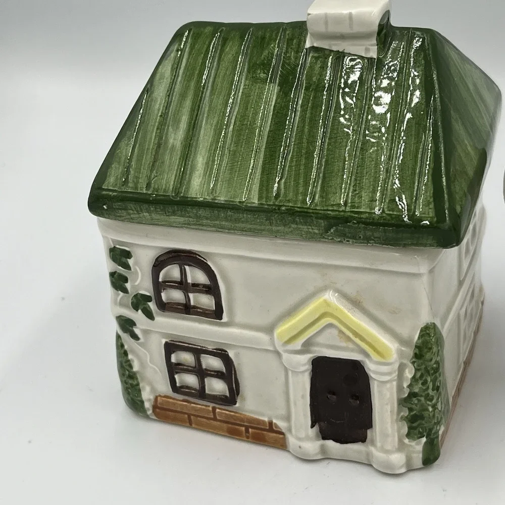 Vintage Jay Imports Cottages Ceramic Sugar & Creamer Set‎ Cottage Farmhouse Core